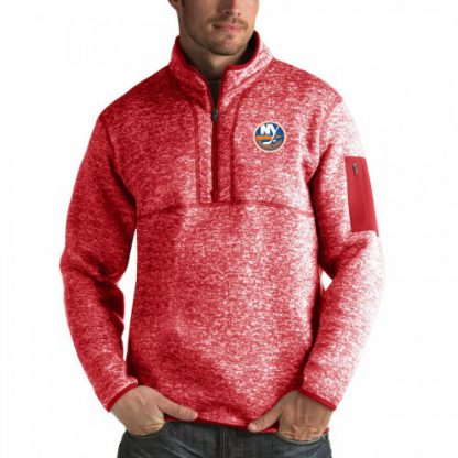 New York New York Islanders Antigua Fortune Quarter-Zip Pullover Jacket Red