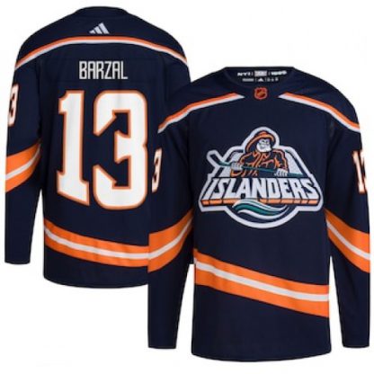 New York New York Islanders #13 Mathew Barzal Men's adidas Reverse Retro 2.0 Authentic Player Jersey - Navy