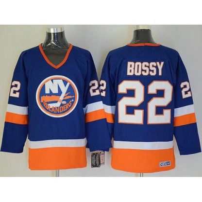 New York Islanders #22 Mike Bossy Baby Blue CCM Throwback Stitched NHL Jersey