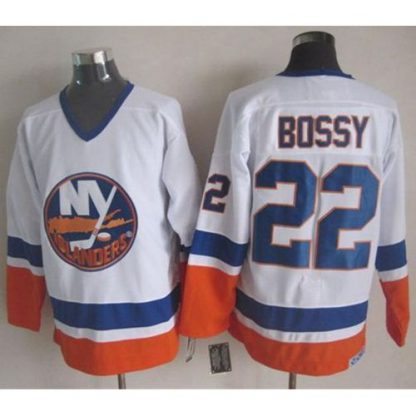 New York Islanders #22 Mike Bossy White CCM Throwback Stitched NHL Jersey