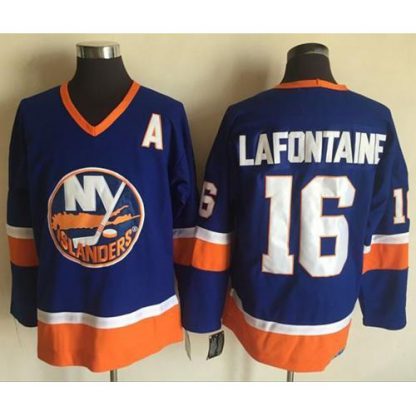 New York Islanders #16 Pat LaFontaine Baby Blue CCM Throwback Stitched NHL Jersey