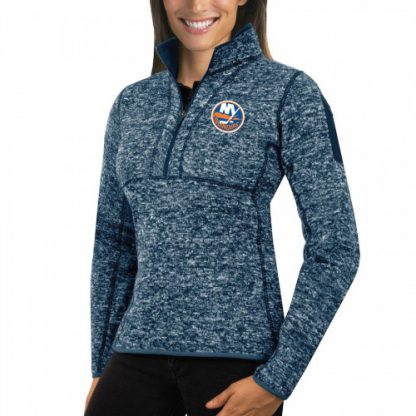 New York New York Islanders Antigua Women's Fortune 1/2-Zip Pullover Sweater Royal