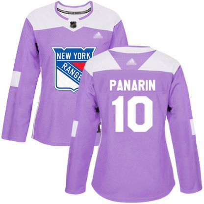 Adidas New York Rangers #10 Artemi Panarin Purple Authentic Fights Cancer Women's Stitched NHL Jersey