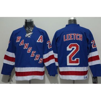New York Rangers #2 Brian Leetch Blue CCM Throwback Stitched NHL Jersey
