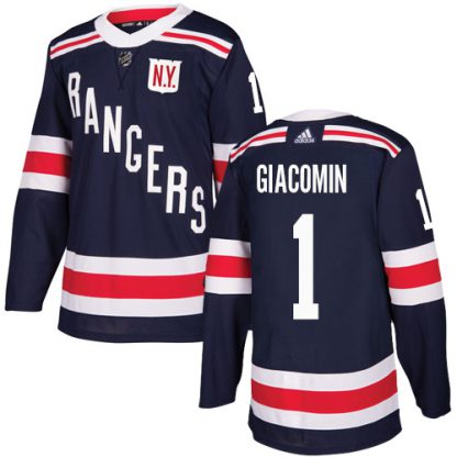 Adidas New York Rangers #1 Eddie Giacomin Navy Blue Authentic 2018 Winter Classic Stitched NHL Jersey