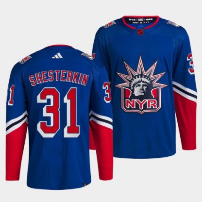 New York New York Rangers #31 Igor Shesterkin Men's adidas Reverse Retro 2.0 Authentic Player Jersey - Royal