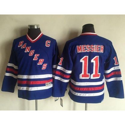 New York Rangers #11 Mark Messier Blue CCM Throwback Stitched Youth NHL Jersey