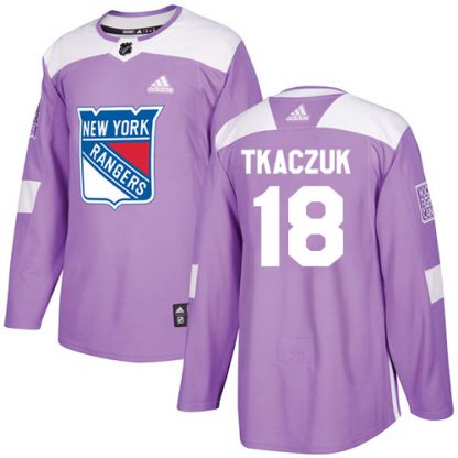Adidas New York Rangers #18 Walt Tkaczuk Purple Authentic Fights Cancer Stitched NHL Jersey