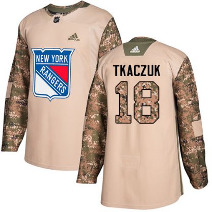 Adidas New York Rangers #18 Walt Tkaczuk Camo Authentic 2017 Veterans Day Stitched NHL Jersey