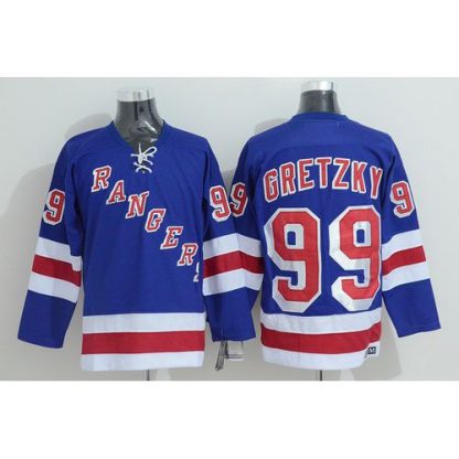 New York Rangers #99 Wayne Gretzky Stitched Blue CCM Throwback NHL Jersey