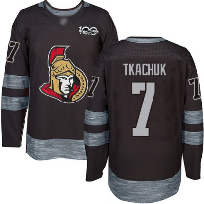 Adidas Ottawa Senators #7 Brady Tkachuk Black 1917-2017 100th Anniversary Stitched NHL Jersey