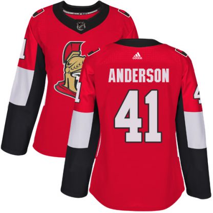 Adidas Ottawa Senators #41 Craig Anderson Red Home Authentic Women's Stitched NHL Jersey