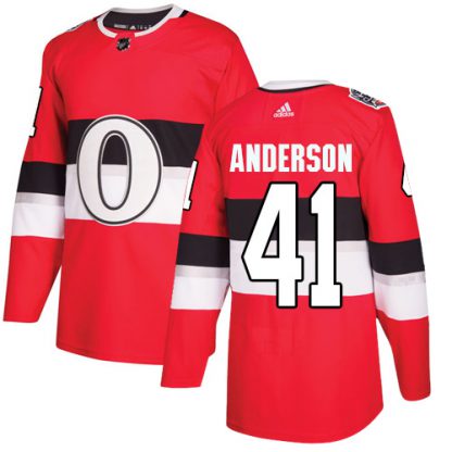 Adidas Ottawa Senators #41 Craig Anderson Red Authentic 2017 100 Classic Stitched Youth NHL Jersey