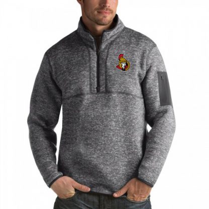 Ottawa Ottawa Senators Antigua Fortune Quarter-Zip Pullover Jacket Black