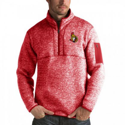 Ottawa Ottawa Senators Antigua Fortune Quarter-Zip Pullover Jacket Red