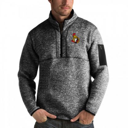 Ottawa Ottawa Senators Antigua Fortune Quarter-Zip Pullover Jacket Charcoal