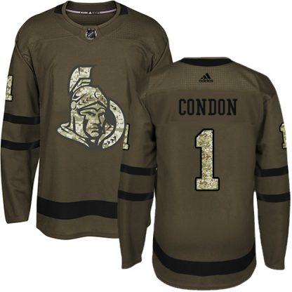 Adidas Ottawa Senators #1 Mike Condon Green Salute to Service Stitched Youth NHL Jersey