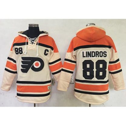Philadelphia Flyers #88 Eric Lindros Cream Sawyer Hooded Sweatshirt Stitched NHL Jersey