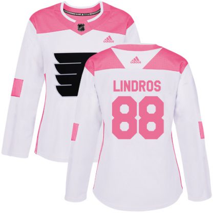 Adidas Philadelphia Flyers #88 Eric Lindros White/Pink Authentic Fashion Women's Stitched NHL Jersey