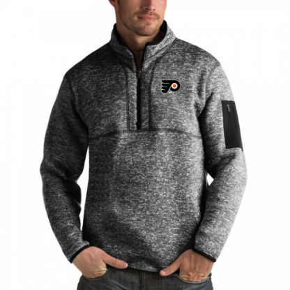 Philadelphia Philadelphia Flyers Antigua Fortune Quarter-Zip Pullover Jacket Charcoal