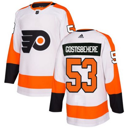 Adidas Philadelphia Flyers #53 Shayne Gostisbehere White Road Authentic Stitched Youth NHL Jersey