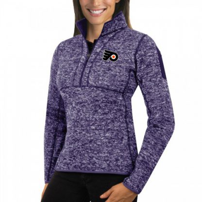 Philadelphia Philadelphia Flyers Antigua Women's Fortune 1/2-Zip Pullover Sweater Purple