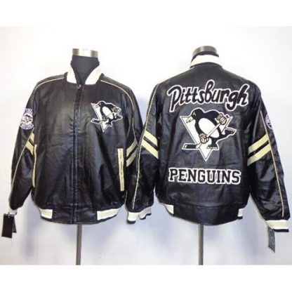 Pittsburgh Pittsburgh Penguins NHL Black Leather Jacket