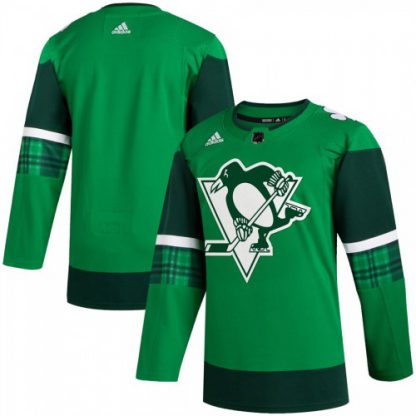 Pittsburgh Pittsburgh Penguins Blank Men's Adidas 2020 St. Patrick's Day Stitched NHL Jersey Green