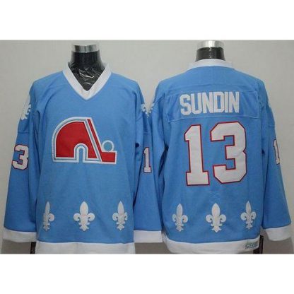Quebec Nordiques #13 Mats Sundin Light Blue CCM Throwback Stitched NHL Jersey