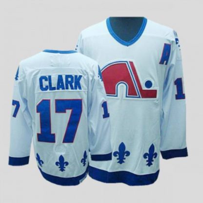 Quebec Nordiques #17 Wendel Clark Stitched CCM Throwback White NHL Jersey