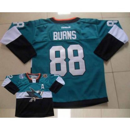 San Jose Sharks #88 Brent Burns Teal/Black 2015 Stadium Series Stitched NHL Jersey