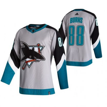San Jose San Jose Sharks #88 Brent Burns Grey Men's Adidas 2020-21 Reverse Retro Alternate NHL Jersey