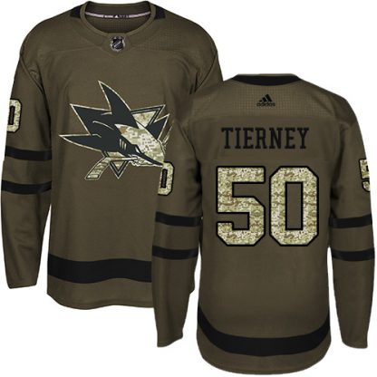 Adidas San Jose Sharks #50 Chris Tierney Green Salute to Service Stitched NHL Jersey