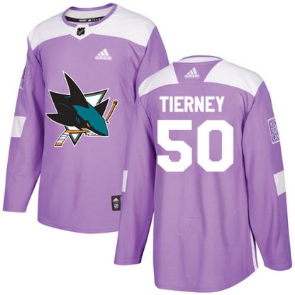 Adidas San Jose Sharks #50 Chris Tierney Purple Authentic Fights Cancer Stitched NHL Jersey