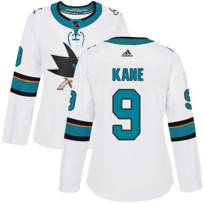 Adidas San Jose Sharks #9 Evander Kane White Road Authentic Women's Stitched NHL Jersey