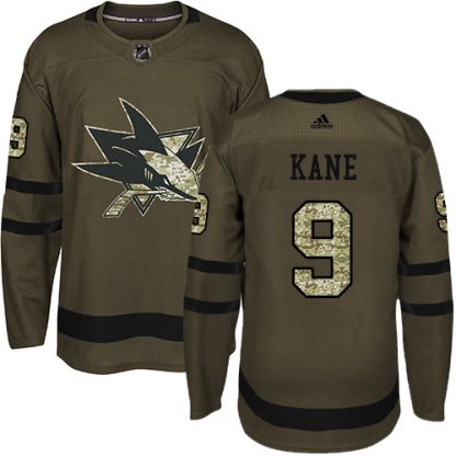 Adidas San Jose Sharks #9 Evander Kane Green Salute to Service Stitched Youth NHL Jersey