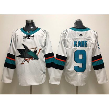Adidas San Jose Sharks #9 Evander Kane White Road Authentic Stitched NHL Jersey