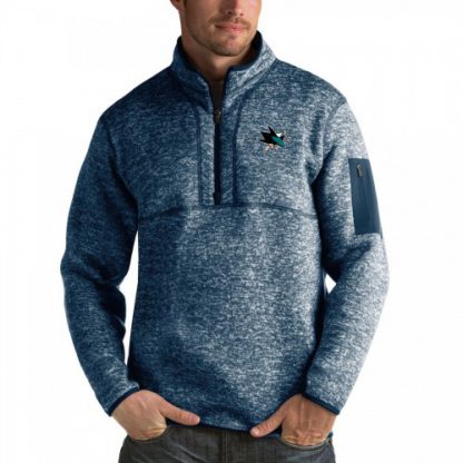 San Jose San Jose Sharks Antigua Fortune Quarter-Zip Pullover Jacket Royal