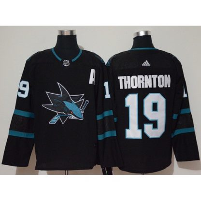 Adidas San Jose Sharks #19 Joe Thornton Black Alternate Authentic Stitched NHL Jersey
