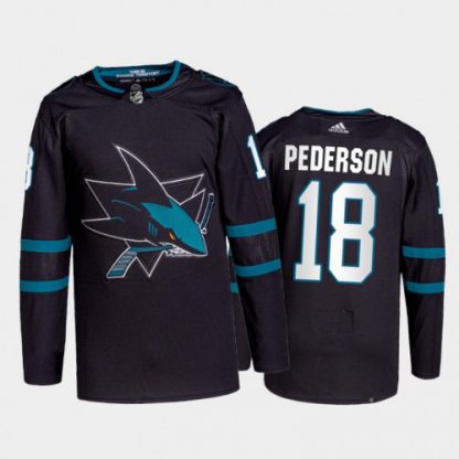 Adidas San Jose Sharks #18 Lane Pederson Men's 2021-22 Alternate Authentic NHL Jersey - Black