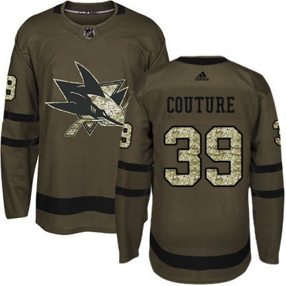 Adidas San Jose Sharks #39 Logan Couture Green Salute to Service Stitched NHL Jersey