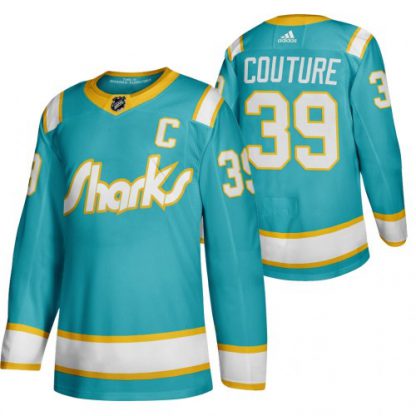 San Jose San Jose Sharks #39 Logan Couture Men's Adidas 2020 Throwback Authentic Player NHL Jersey Teal