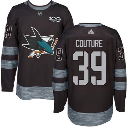 Adidas San Jose Sharks #39 Logan Couture Black 1917-2017 100th Anniversary Stitched NHL Jersey