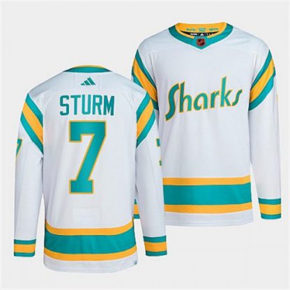 San Jose San Jose Sharks #7 Nico Sturm Men's adidas Reverse Retro 2.0 Authentic Player Jersey - White