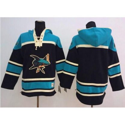 San Jose Sharks Blank Black Sawyer Hooded Sweatshirt Stitched NHL Jersey