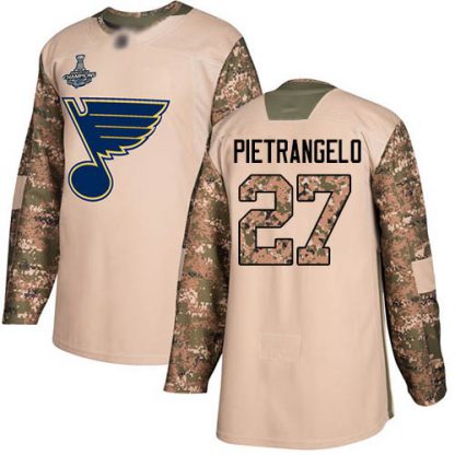 Adidas St. Louis Blues #27 Alex Pietrangelo Camo Authentic 2017 Veterans Day Stanley Cup Champions Stitched NHL Jersey