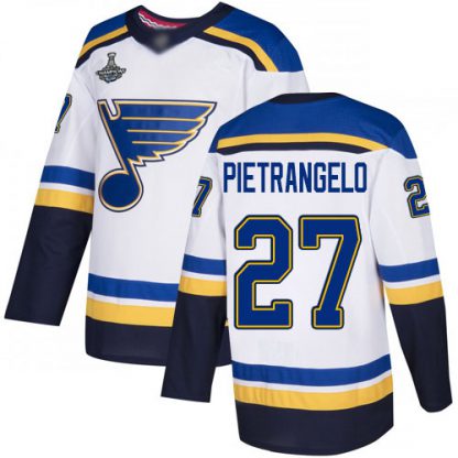 Adidas St. Louis Blues #27 Alex Pietrangelo White Road Authentic Stanley Cup Champions Stitched Youth NHL Jersey