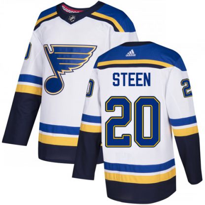 Adidas St. Louis Blues #20 Alexander Steen White Road Authentic Stitched Youth NHL Jersey