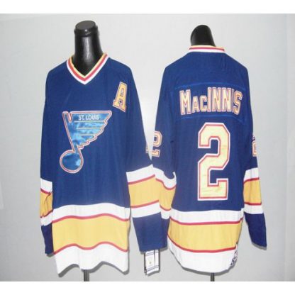 St. Louis Blues CCM Throwback #2 Macinnis Blue Stitched NHL Jersey