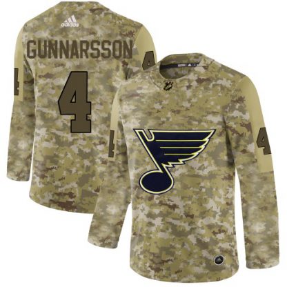 Adidas St. Louis Blues #4 Carl Gunnarsson Camo Authentic Stitched NHL Jersey